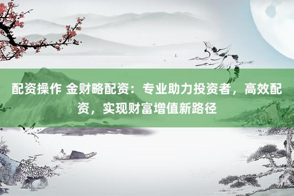 配资操作 金财略配资：专业助力投资者，高效配资，实现财富增值新路径