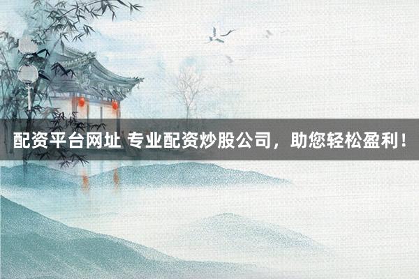 配资平台网址 专业配资炒股公司，助您轻松盈利！