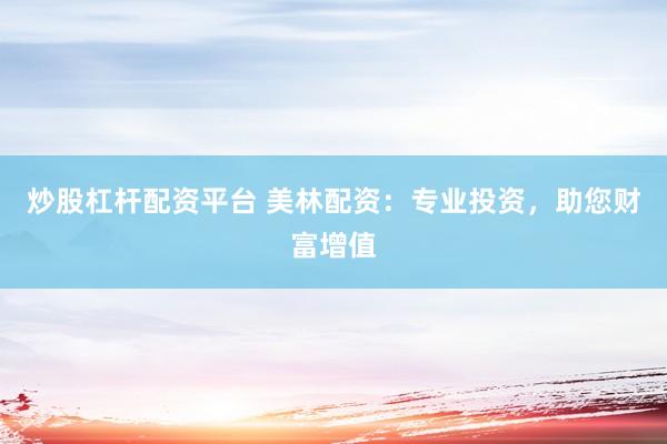 炒股杠杆配资平台 美林配资：专业投资，助您财富增值