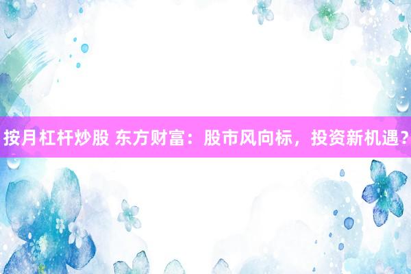按月杠杆炒股 东方财富：股市风向标，投资新机遇？