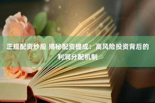 正规配资炒股 揭秘配资提成：高风险投资背后的利润分配机制