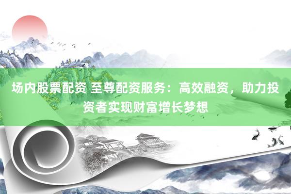场内股票配资 至尊配资服务：高效融资，助力投资者实现财富增长梦想