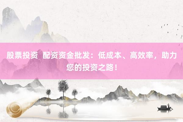股票投资  配资资金批发：低成本、高效率，助力您的投资之路！