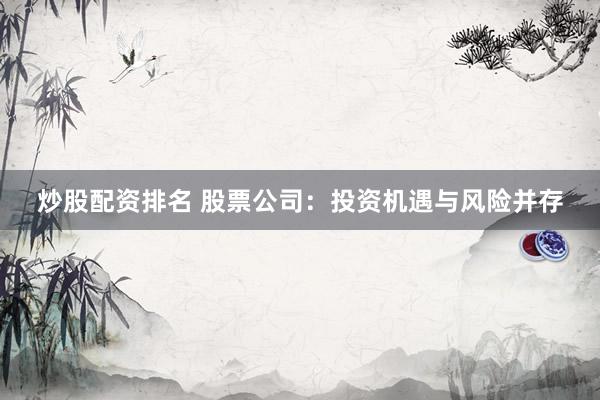 炒股配资排名 股票公司：投资机遇与风险并存