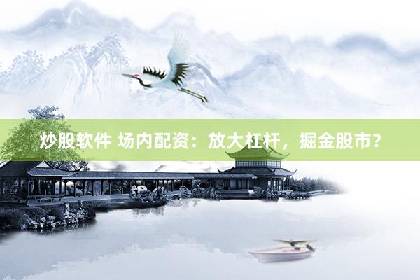 炒股软件 场内配资：放大杠杆，掘金股市？