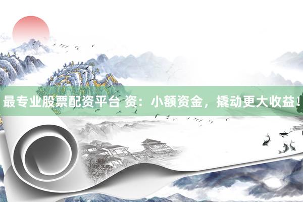 最专业股票配资平台 资：小额资金，撬动更大收益！
