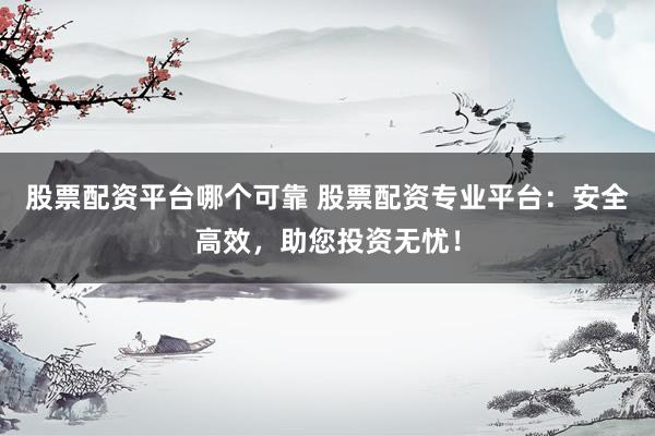 股票配资平台哪个可靠 股票配资专业平台：安全高效，助您投资无忧！