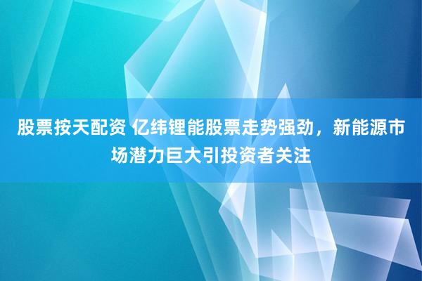股票按天配资 亿纬锂能股票走势强劲，新能源市场潜力巨大引投资者关注