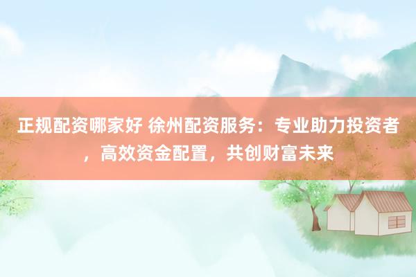正规配资哪家好 徐州配资服务：专业助力投资者，高效资金配置，共创财富未来