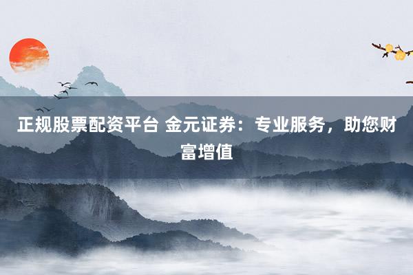 正规股票配资平台 金元证券：专业服务，助您财富增值