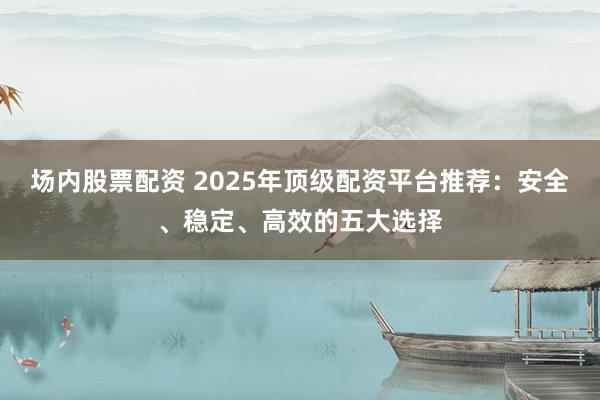 场内股票配资 2025年顶级配资平台推荐：安全、稳定、高效的五大选择