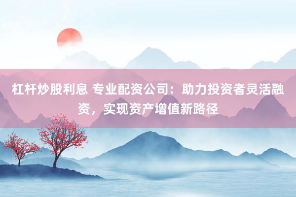 杠杆炒股利息 专业配资公司:助力投资者灵活融资,实现资产增值新路径
