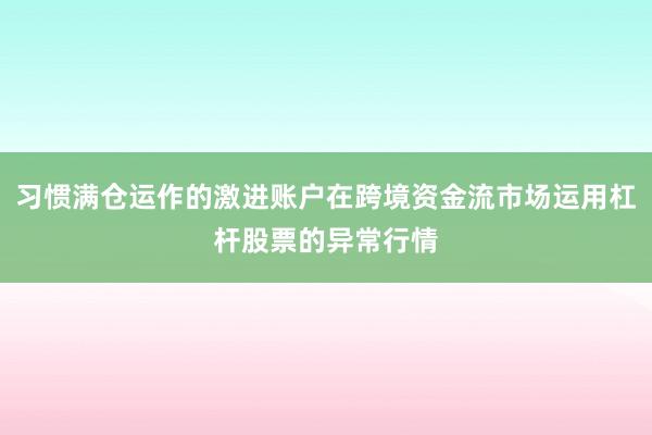 习惯满仓运作的激进账户在跨境资金流市场运用杠杆股票的异常行情
