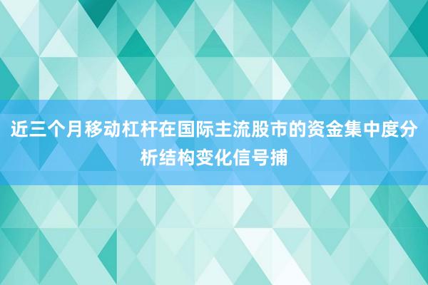 近三个月移动杠杆在国际主流股市的资金集中度分析结构变化信号捕