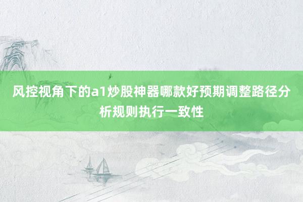 风控视角下的a1炒股神器哪款好预期调整路径分析规则执行一致性