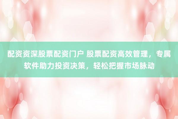配资资深股票配资门户 股票配资高效管理，专属软件助力投资决策，轻松把握市场脉动