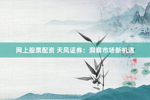网上股票配资 天风证券：洞察市场新机遇