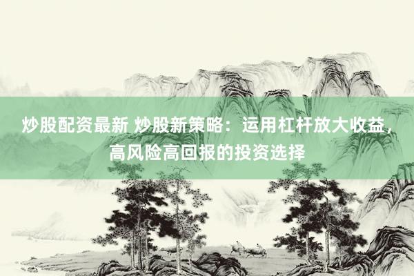炒股配资最新 炒股新策略：运用杠杆放大收益，高风险高回报的投资选择