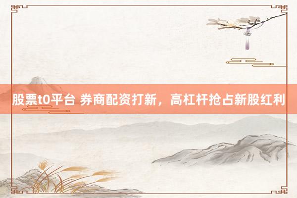 股票t0平台 券商配资打新，高杠杆抢占新股红利